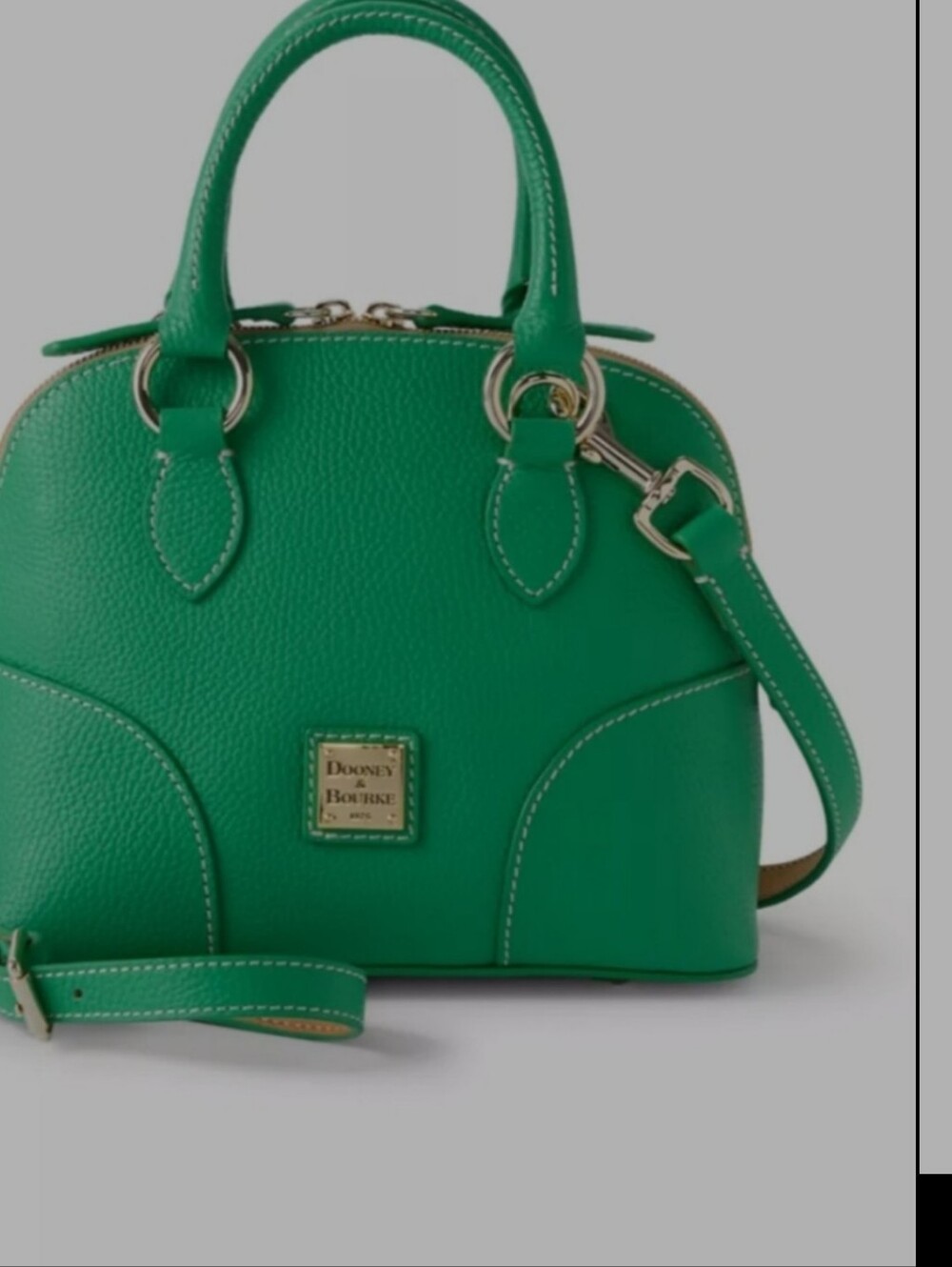 Dooney & Bourke Emerald Green Pebbled Leather Satchel Luca - Picture 3 of 6